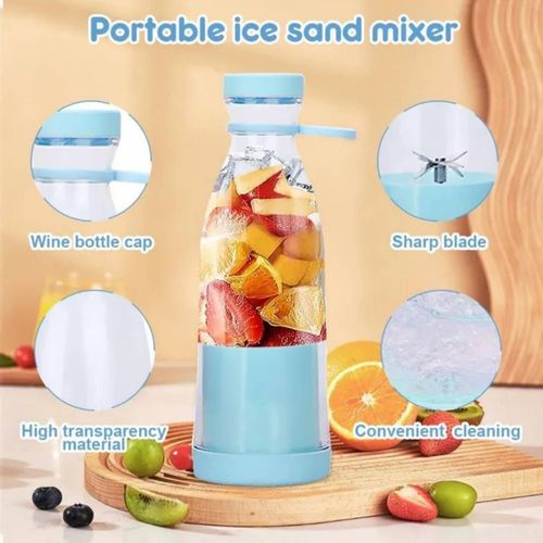 Mini Extracteur de Jus sans Fil Bleu.