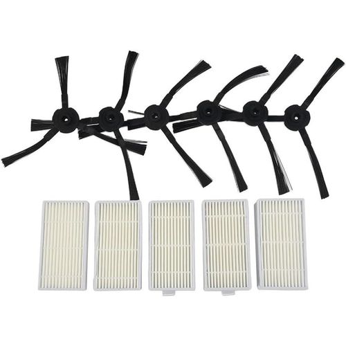 Lot De 11 Pièces De Rechange Pour Aspirateur Robot Lidl Pour Silvercrest Ssr 3000 A1, 5 Filtres Et 6 Brosses Latérales[CLE153861]
