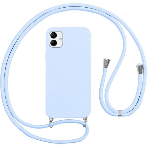 Coque Pour Samsung Galaxy A04 Avec Cordon,Etui Silicone Souple Antichoc Housse Avec Collier Bandoulière Chaîne Lanière,Téléphone Étui Case Cover De Protection Pour Samsung A04 6.5"", Lila