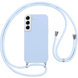 Coque Pour Samsung Galaxy S22 5g Avec Cordon,Etui Silicone Souple Antichoc Housse Avec Collier Bandoulière Chaîne Lanière,Téléphone Étui Case Cover De Protection Pour Samsung S22 5g 6.1"", Lila
