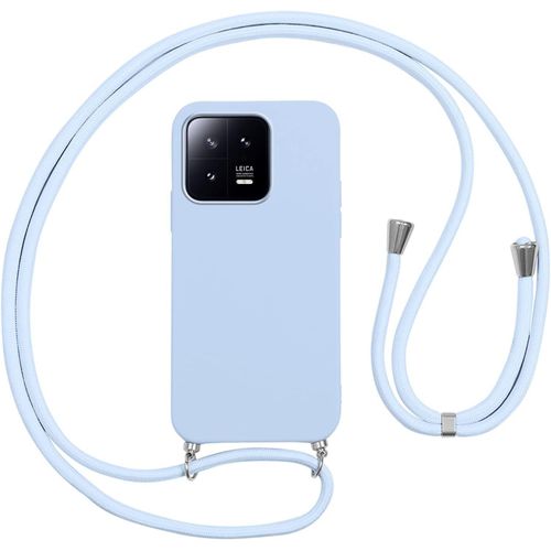 Coque Pour Xiaomi 13 5g Avec Cordon,Etui Silicone Souple Antichoc Housse Avec Collier Bandoulière Chaîne Lanière,Téléphone Étui Case Cover De Protection Pour Xiaomi 13 6.36"", Lila