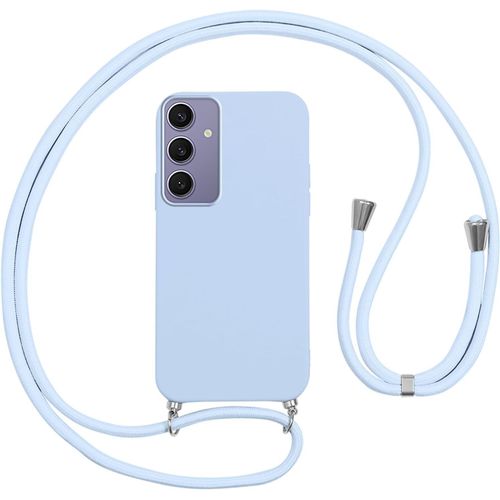 Coque Pour Samsung Galaxy S24 Plus Avec Cordon,Etui Silicone Souple Antichoc Housse Avec Collier Bandoulière Chaîne Lanière,Téléphone Étui Case Cover De Protection Pour Samsung S24+ 6.7"", Lila