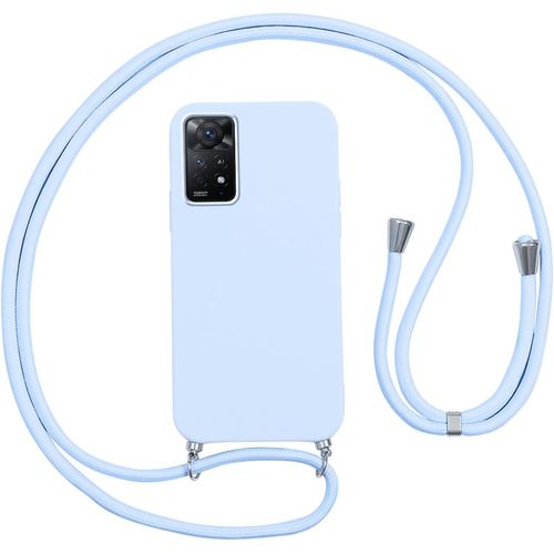 Coque Pour Xiaomi Redmi Note 11 Pro Avec Cordon,Etui Silicone Souple Antichoc Housse Avec Collier Bandoulière Chaîne Lanière,Téléphone Étui Case Cover De Protection Pour Redmi Note 11 Pro, Lila