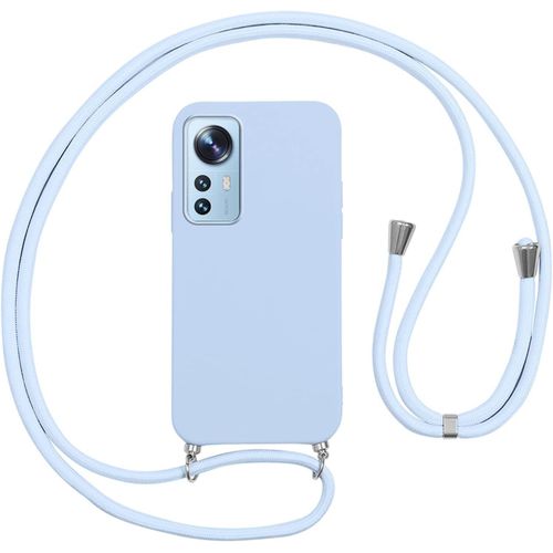 Coque Pour Xiaomi 12 Pro 5g Avec Cordon,Etui Silicone Souple Antichoc Housse Avec Collier Bandoulière Chaîne Lanière,Téléphone Étui Case Cover De Protection Pour Mi 12 Pro 5g 6.73"", Lila
