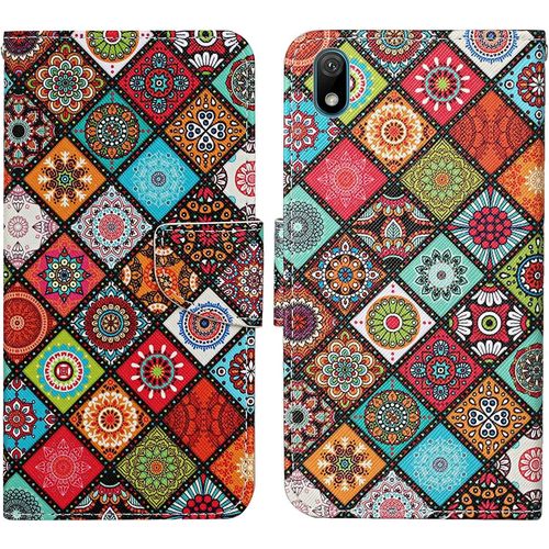 Coque Pour Huawei Y5 2019/Honor 8s, Coque En Cuir Pu Pour Huawei Y5 2019/Honor 8s, Etui Cuir Housse Rabat Portefeuille Magnétique Protection Fentes Pour Cartes Etui Housse Ethnique