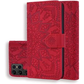 Coque Pour Samsung Galaxy S22 Ultra 5g Premium Cuir Pu Étui Portefeuille À Rabat Housse Case Cover Avec Support Et Porte Cartes Etui De Protection Pour Galaxy S22 Ultra 5g, Rouge