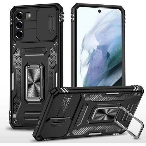 Coque Pour Samsung S21 Plus 5g Avec, Support 360° Rotatif Full Protection De La Caméra En Pc Dur Anti-Chut Renforcée Armor Heavy Duty Antichoc Bumper Etui Pour Samsung S21 Plus 5g Noir