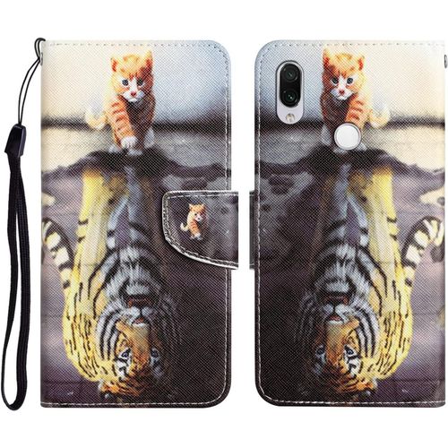 Coque Pour Xiaomi Redmi Note 7 Pro - Animal Motif Coloré Cuir Etui Portefeuille Housse Coque Avec 360 Degrés Silicone Antichoc Magnét Longe Case Pour Redmi Note 7 / Redmi Note 7 Pro Cx -Tigre