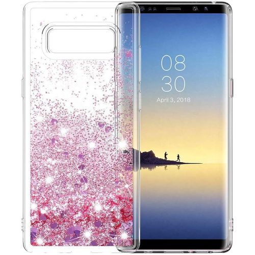 Coque Pour Samsung Galaxy Note 8, Mince Brillant Bling Coeur Mignon Créative 3d Liquide Quicksands Silicone Protection Cover Pour Samsung Galaxy Note 8