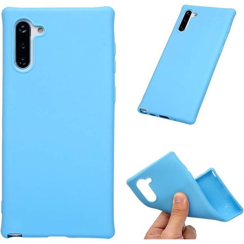 Candy Coque Pour Samsung Galaxy Note10, Coque Silicone Ultra Mince Antidérapant Antichoc Slim Bumper Caoutchouc Case Pour Samsung Galaxy Note10, Série De Couleurs Bonbons En Bleu Ciel