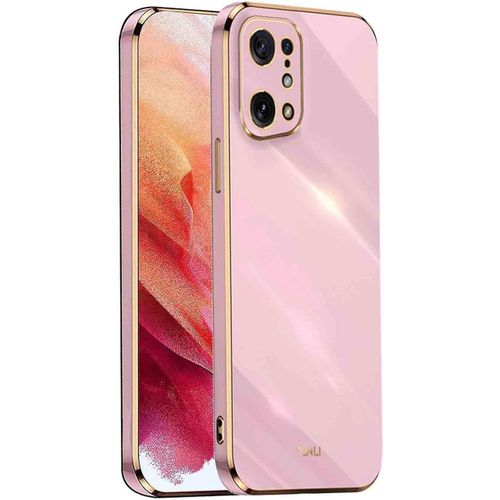 Coque Pour Oppo Find X5 Étui Bordure De Placage D'or Souple Tpu Housse Etui De Protection En Silicone En Gel Antichoc Bumper Case Cover Violet