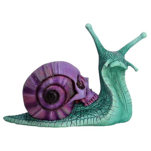 Halloween crâne escargot résine crâne Sculpture gothique Home Decor Extérieur Jardin Cour Décoration