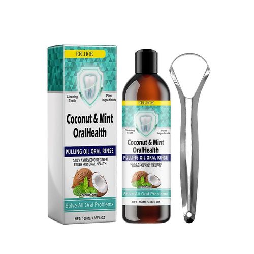 Eelhoe Oral Huile De Noix De Coco Bain De Bouche Élimination Des Taches Dentaires Belle Dent Fraîche Souffle Propre Gomme De Soins Bucco-Dentaires
