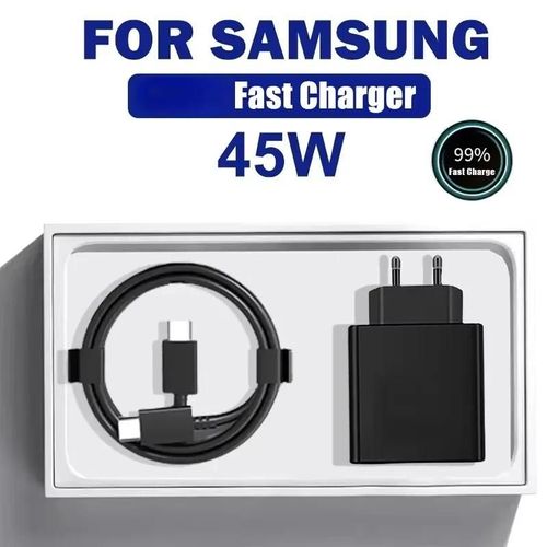Chargeur Pd 45w Original Pour Samsung Galaxy S23 S22, Charge Rapide, Haute Vitesse, Type C, Adaptateur De Téléphone Portable Pour Iphone 15 Xiaomi 14 Eu White With Cable