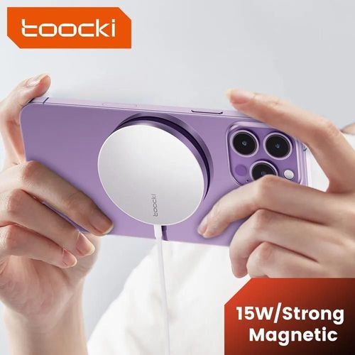 Toocki-Chargeur Magnétique Sans Fil, Charge Rapide, Chargeur De Téléphone Sans Fil Pour Iphone 15 14 Pro Max Mini, 15w White