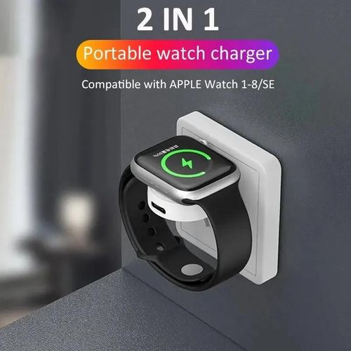 Chargeur Sans Fil Pour Montre Magnétique Rapide, Pour Apple Watch 9 8 7 6 5 4 3 Se Ultra Iwatch, Adaptateur De Station D'accueil Portable Pd Usb White