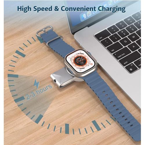 Chargeur Sans Fil Pour Montre Iwatch Series1-10/Se1-2/Ultra Et Galaxy Watch3/4/5/6/7 Fe Ultr 4/6 Classic 5 Pro Active1/2 Usb-A/C T304-As Purple