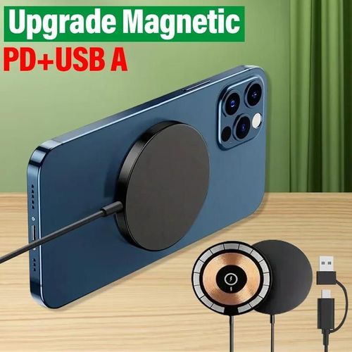 Support De Chargeur Magnétique Sans Fil Pour Iphone, Chargeur De Téléphone, Charge Rapide S6, 15, 14, 13, 12, 11 Pro Max, Airpods Pd Et Usb A, 30w Black Pd And Usb A