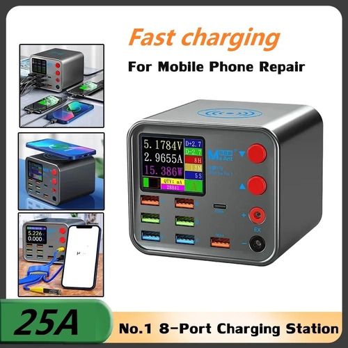 Chargeur Sans Fil Usb Pd À 8 Ports, Charge Rapide, Avec Fonction De Réparation Anti-Court-Circuit, Alimentation De Téléphone Portable Pour Iphone 15 13 Xiaomi No.2 Eu Plug