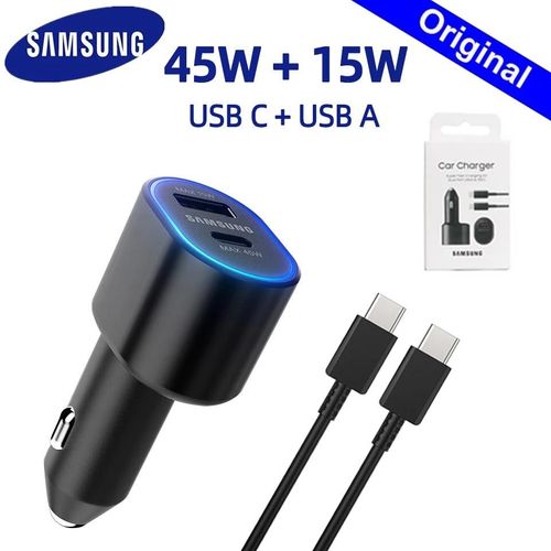 Samsung-Chargeur De Voiture Usb Type-C Pour Touristes, 60w, 45w, 15w, Galaxy A50, A55, S24, S23, S22 Ultra, Note 20, 10, Z Flip, Possède 6 Charger With Cable