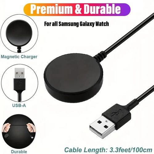 Montre Magnétique Portable Sans Fil, Chargeur Rapide Pour Samsung Galaxy 5 Pro 5/4/3 Active 2/1 Sport/S3 Usb-A, Nouveauté 2024 Black