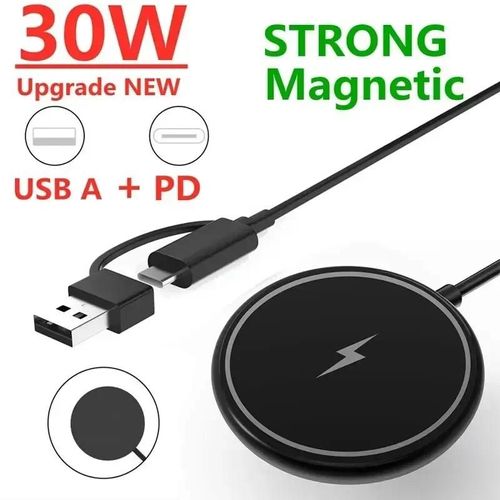 Chargeur Magnétique Sans Fil 30w, Pour Iphone 15 14 13 12 11 Pro Max, Mini Chargeurs De Bureau Usb A Pd, Station De Charge Rapide Pd And Usb A1