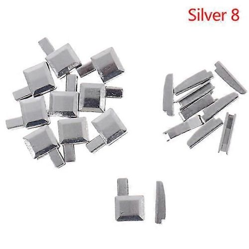 10 Set Alliage Réparation Fermeture Éclair Bouchon Ouvert Extrémité Fermeture Éclair Diy Argent 8