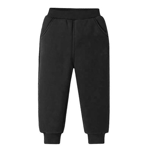 Pantalon De Survêtement En Molleton Pour Enfants Taille Élastique Pantalon En Molleton Chaud Décontracté En Coton Pour L¿Hiver En Plein Air Noir Xl