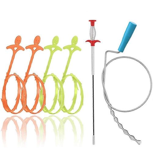 6 en 1 Nettoyeur D¿évier Drain Tarière Attrape-Cheveux, Évier Drague Drain Déboucheur Outils De Nettoyage Pour Évier De Cuisine Baignoire Salle De Bain Toilette Drains Bouchés Drague
