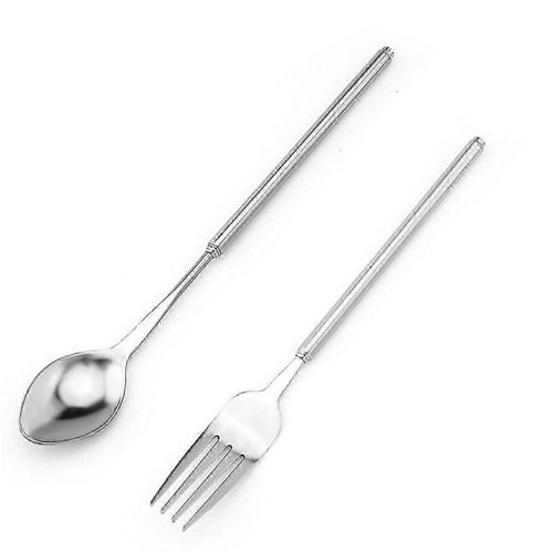 Fourchette et cuillère rétractables Barbecue, dîner, dessert Vaisselle anti-brûlure réglable et allongée