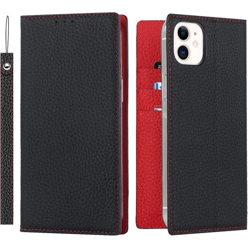 Gothicana By Empetui Coque Pour Iphone 13 [Housse En Cuir Véritable] [Rfid Blocage] [Emplacement Pour Carte] [Béquille], Etui À Rabat Etui Pochette Portefeuille Pour Iphone 13-Orange