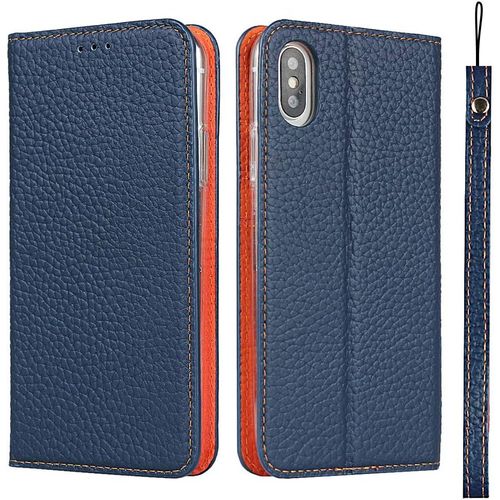Gothicana By Empetui Coque Pour Iphone 13 [Housse En Cuir Véritable] [Rfid Blocage] [Emplacement Pour Carte] [Béquille], Etui À Rabat Etui Pochette Portefeuille Pour Iphone 13-Orange