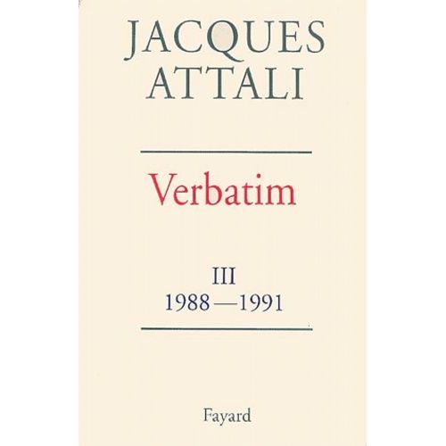 Verbatim - Tome 3, Chronique Des Années 1988-1991