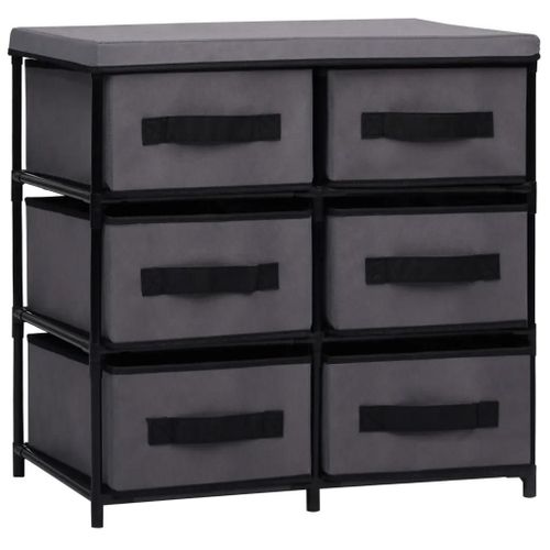 Armoire De Rangement À 6 Tiroirs 55x29x55 Cm Gris Acier