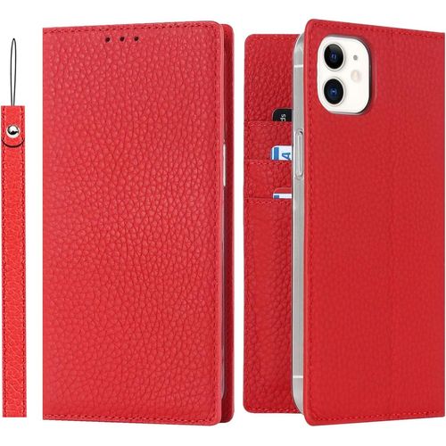 Gothicana By Empetui Coque Pour Iphone 13 [Housse En Cuir Véritable] [Rfid Blocage] [Emplacement Pour Carte] [Béquille], Etui À Rabat Etui Pochette Portefeuille Pour Iphone 13-Orange