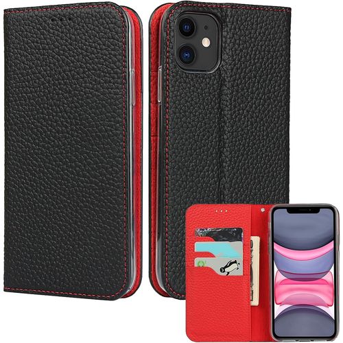 Gothicana By Empetui Coque Pour Iphone 13 [Housse En Cuir Véritable] [Rfid Blocage] [Emplacement Pour Carte] [Béquille], Etui À Rabat Etui Pochette Portefeuille Pour Iphone 13-Orange