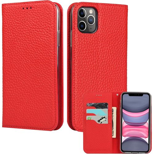 Gothicana By Empetui Coque Pour Iphone 13 [Housse En Cuir Véritable] [Rfid Blocage] [Emplacement Pour Carte] [Béquille], Etui À Rabat Etui Pochette Portefeuille Pour Iphone 13-Orange