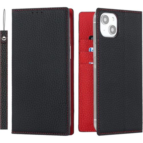 Gothicana By Empetui Coque Pour Iphone 13 [Housse En Cuir Véritable] [Rfid Blocage] [Emplacement Pour Carte] [Béquille], Etui À Rabat Etui Pochette Portefeuille Pour Iphone 13-Orange