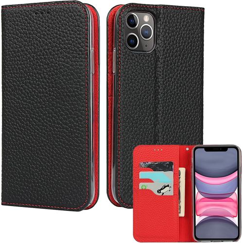 Gothicana By Empetui Coque Pour Iphone 13 [Housse En Cuir Véritable] [Rfid Blocage] [Emplacement Pour Carte] [Béquille], Etui À Rabat Etui Pochette Portefeuille Pour Iphone 13-Orange