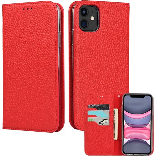 Gothicana By Empetui Coque Pour Iphone 13 [Housse En Cuir Véritable] [Rfid Blocage] [Emplacement Pour Carte] [Béquille], Etui À Rabat Etui Pochette Portefeuille Pour Iphone 13-Orange