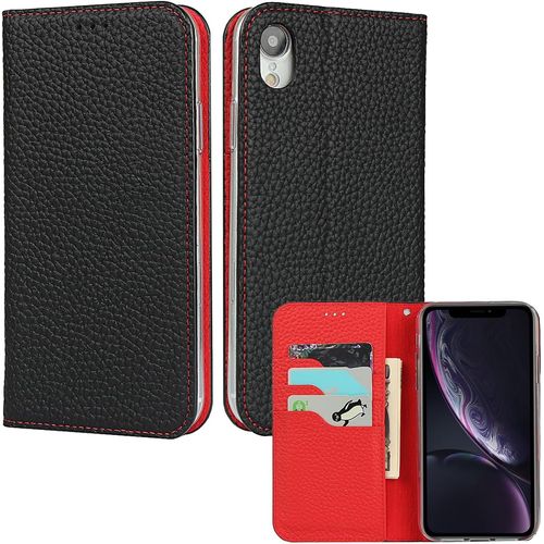 Gothicana By Empetui Coque Pour Iphone 13 [Housse En Cuir Véritable] [Rfid Blocage] [Emplacement Pour Carte] [Béquille], Etui À Rabat Etui Pochette Portefeuille Pour Iphone 13-Orange