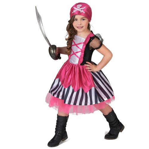 Déguisement Pirate Robe Rose Fille - Taille: Xs 3-4 Ans (92-104 Cm)