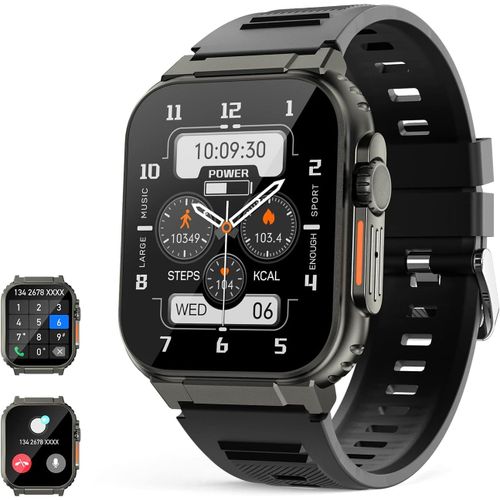 Montre Connectée Hommes Ultra Pour Répondre Aux Appels, Avec Moniteur De Fréquence Cardiaque Et De Sommeil,Stockage De Musique, Batterie 600 Mah, Smartwatch Militaire Compatible Avec Android Ios