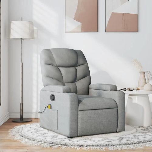 Fauteuil De Massage Inclinable Gris Clair Tissu