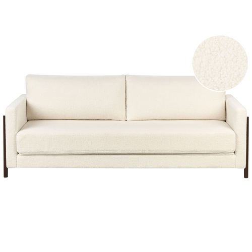 Canapé-Lit En Tissu Bouclé Blanc Orsa