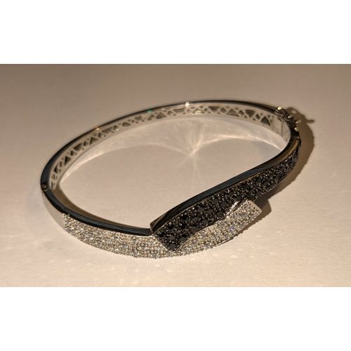 Bracelet En Argent 925 Avec Zirconium Blancs Et Noirs