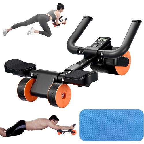 Roue Abdominale À Rebond Automatique Avec Tapis De Fitness[Conception À Trois Roues]Abdos Musculation Appareil Sport Maison, Roulette Abdominaux, Gym Accessoires Pour Hommes Et Fem[Yun4140023]