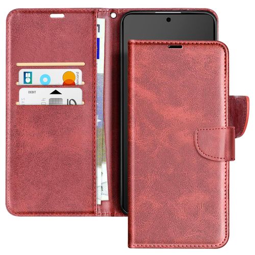 Étui Pour Samsung Galaxy S25 Edge Clapet Avec Dragonne Rouge