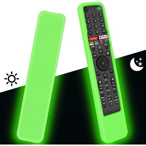 Housse Coque En Silicone Pour Télécommande Sony Rmf-Tx500E Rmf-Tx600E Rmf-Tx611E Rmf-Tx520E, Étui De Protection Pour Télécommande Vocale Sony Control (Glow Green)[YIN4182165]