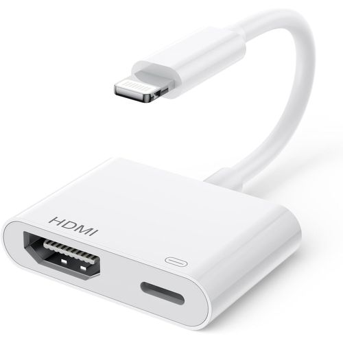 Adaptateur Hdmi Pour Iphone [Certifié Apple Mfi] 1080P Lightning Hdmi Av Numérique Adaptateur,Vidéo Et Audio Synchronisation D'Écran Connecteur Pour Tv/Projecteur/Moniteur,Compatib[YIN4180807]